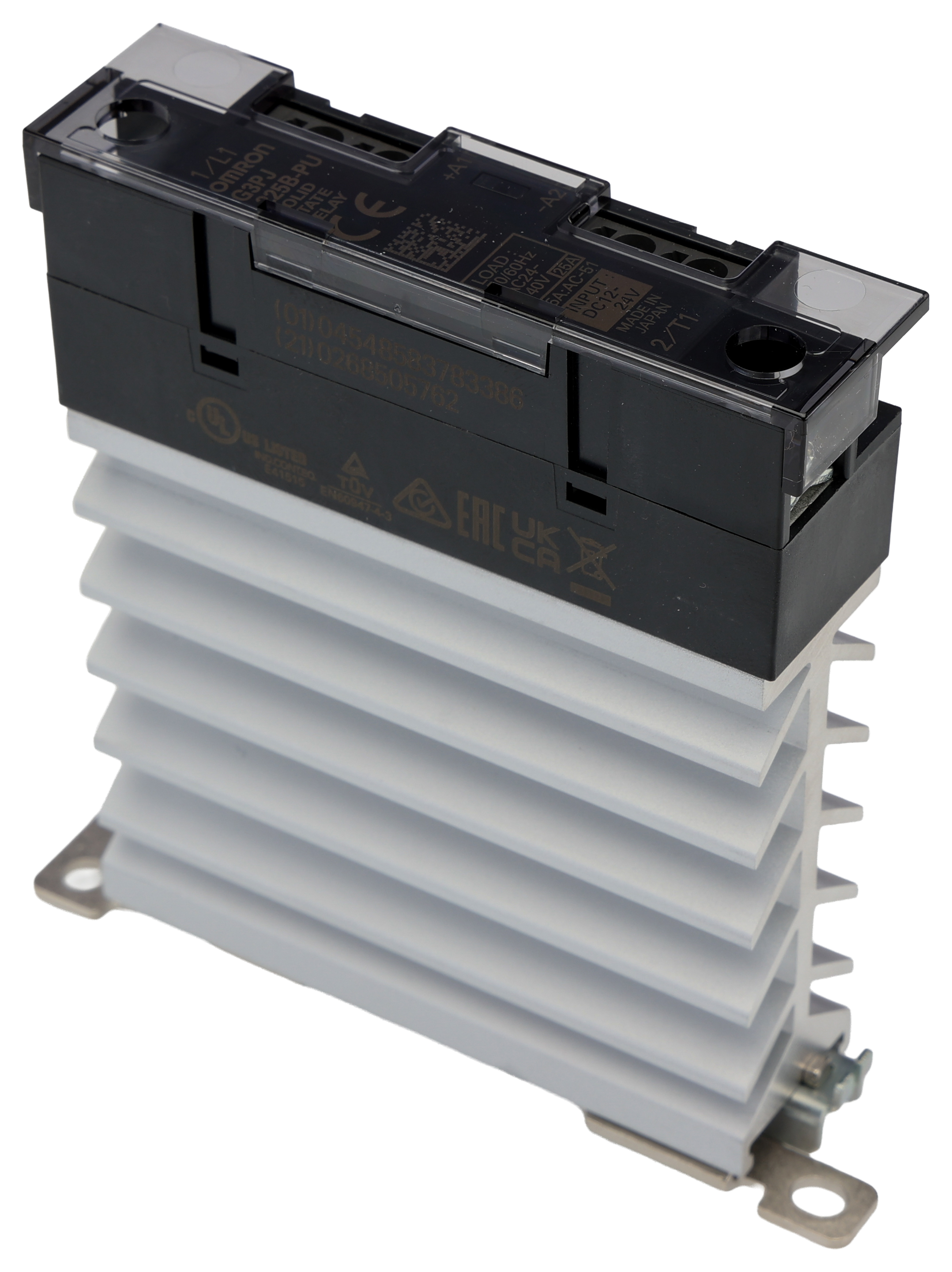 g3pj-225b-pu-dc12-24 Omron G3PJ Series Solid State Relay, 25 A Load, DIN Rail Mount, 264 V ac Load, 24V dc Control
