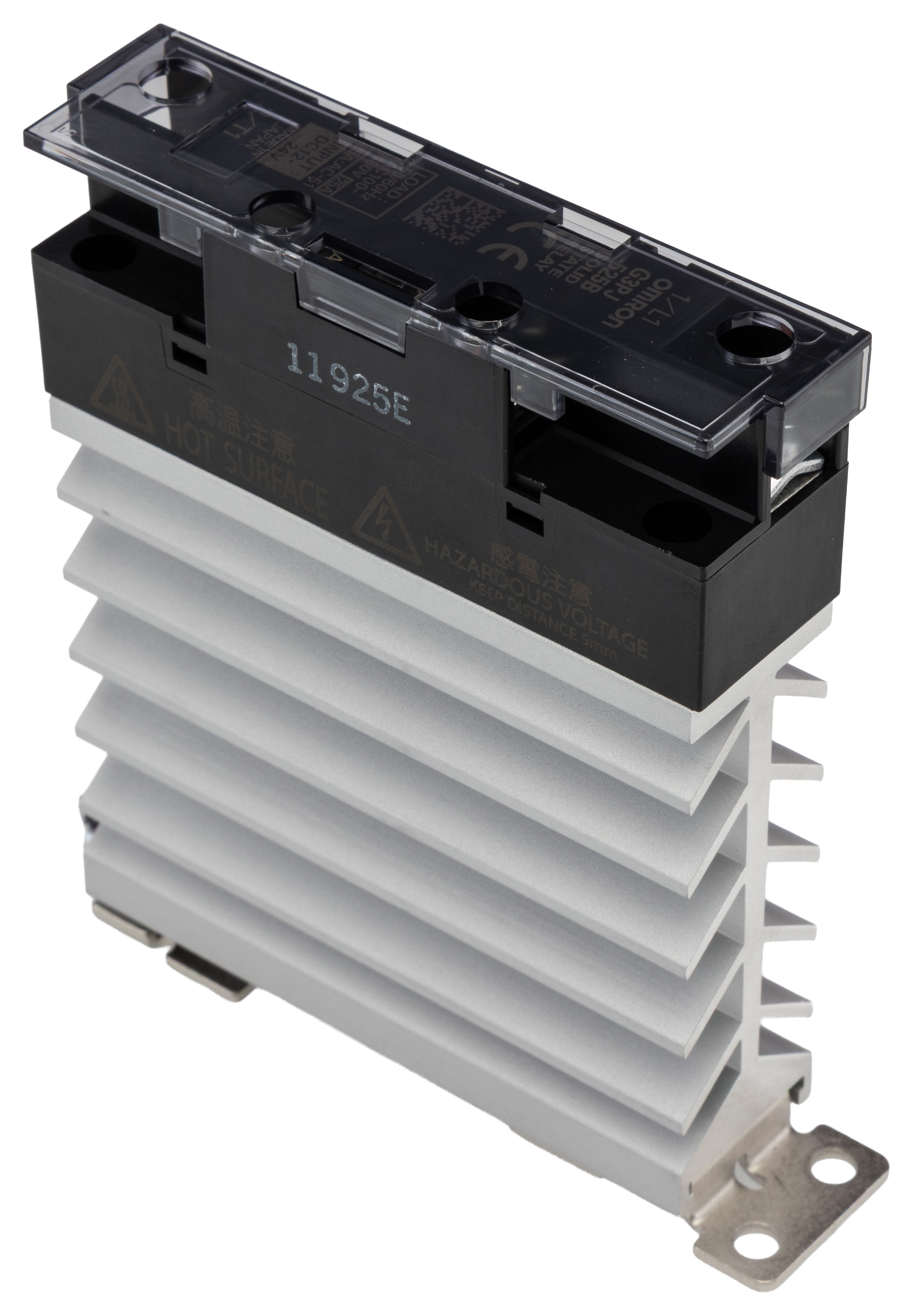 g3pj-525b-dc12-24 Omron G3PJ Series Solid State Relay, 25 A Load, DIN Rail Mount, 528 V ac Load, 24V Control