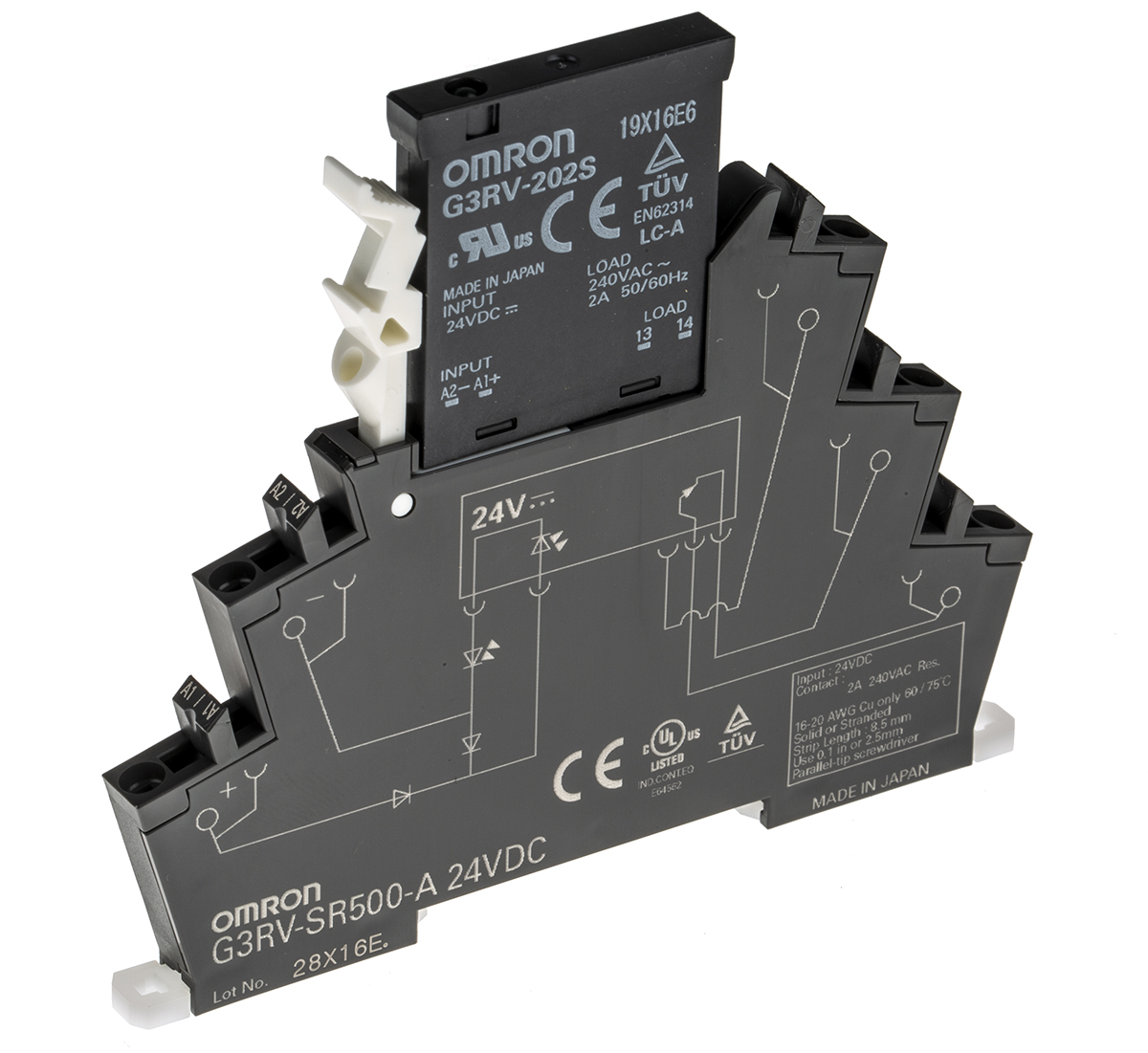 Omron G3RV-SR Solid State Interface Relay 18V dc, 30 V dc DIN Rail Push-in