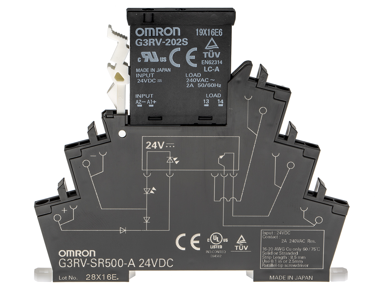 g3rv-sr500-a-dc24 Omron G3RV-SR Solid State Interface Relay 18V dc, 30 V dc DIN Rail Push-in