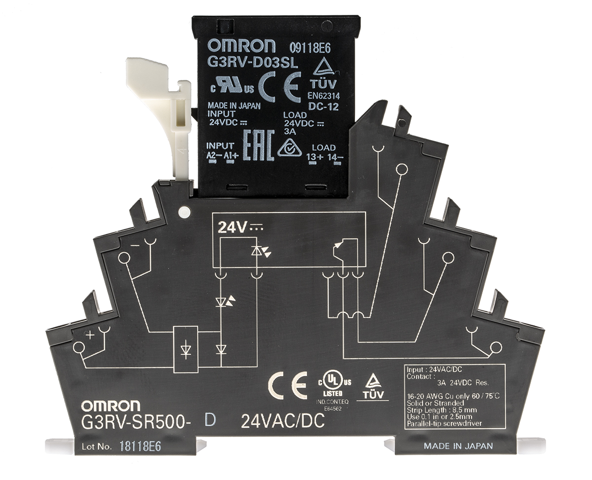 g3rv-sr500-d-24vacdc Omron G3RV-SR Solid State Interface Relay 440V ac Push-in