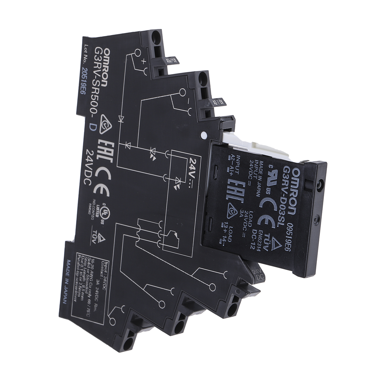 Omron G3RV-SR Solid State Interface Relay 18V dc, 30 V dc DIN Rail Push-in