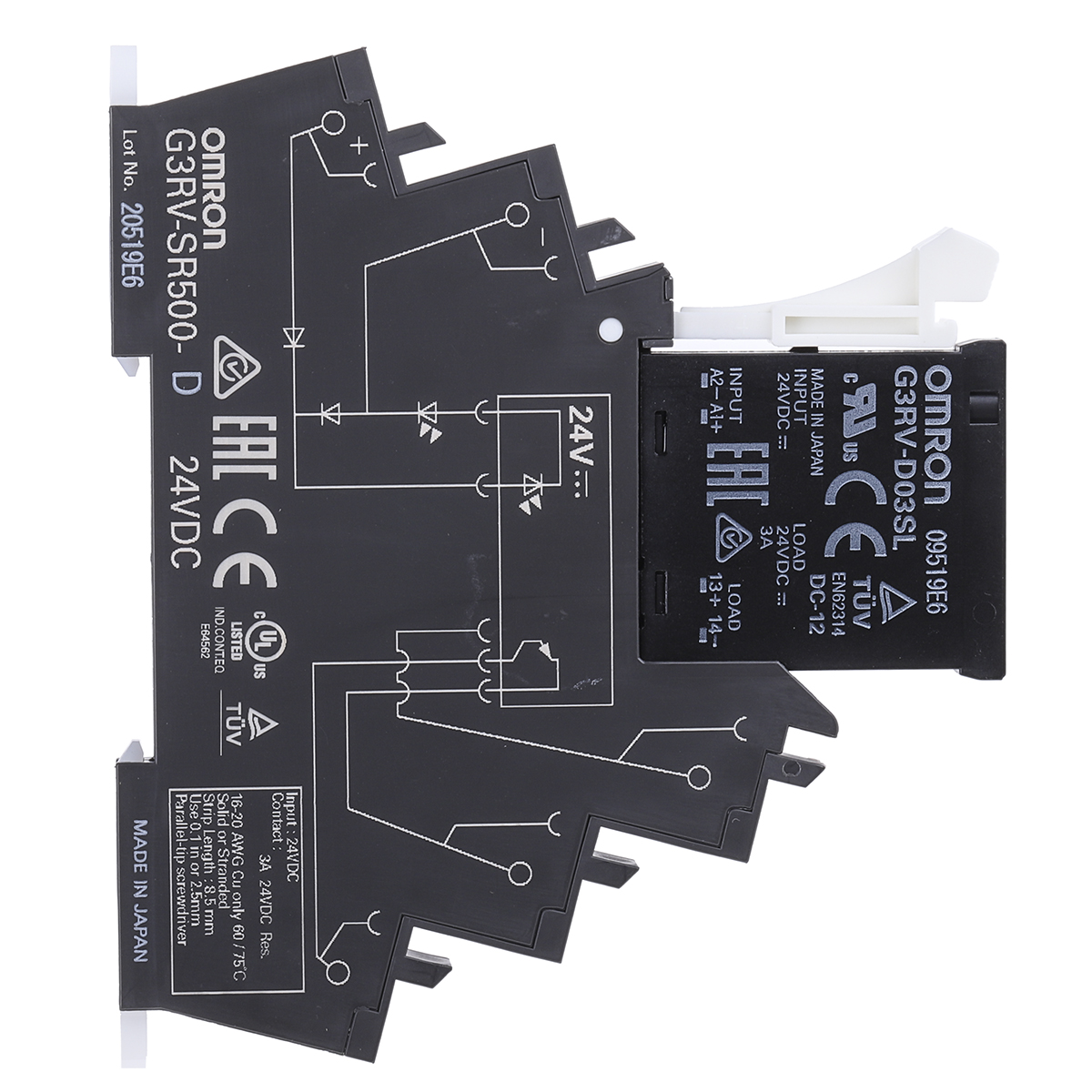 g3rv-sr500-d-dc24 Omron G3RV-SR Solid State Interface Relay 18V dc, 30 V dc DIN Rail Push-in