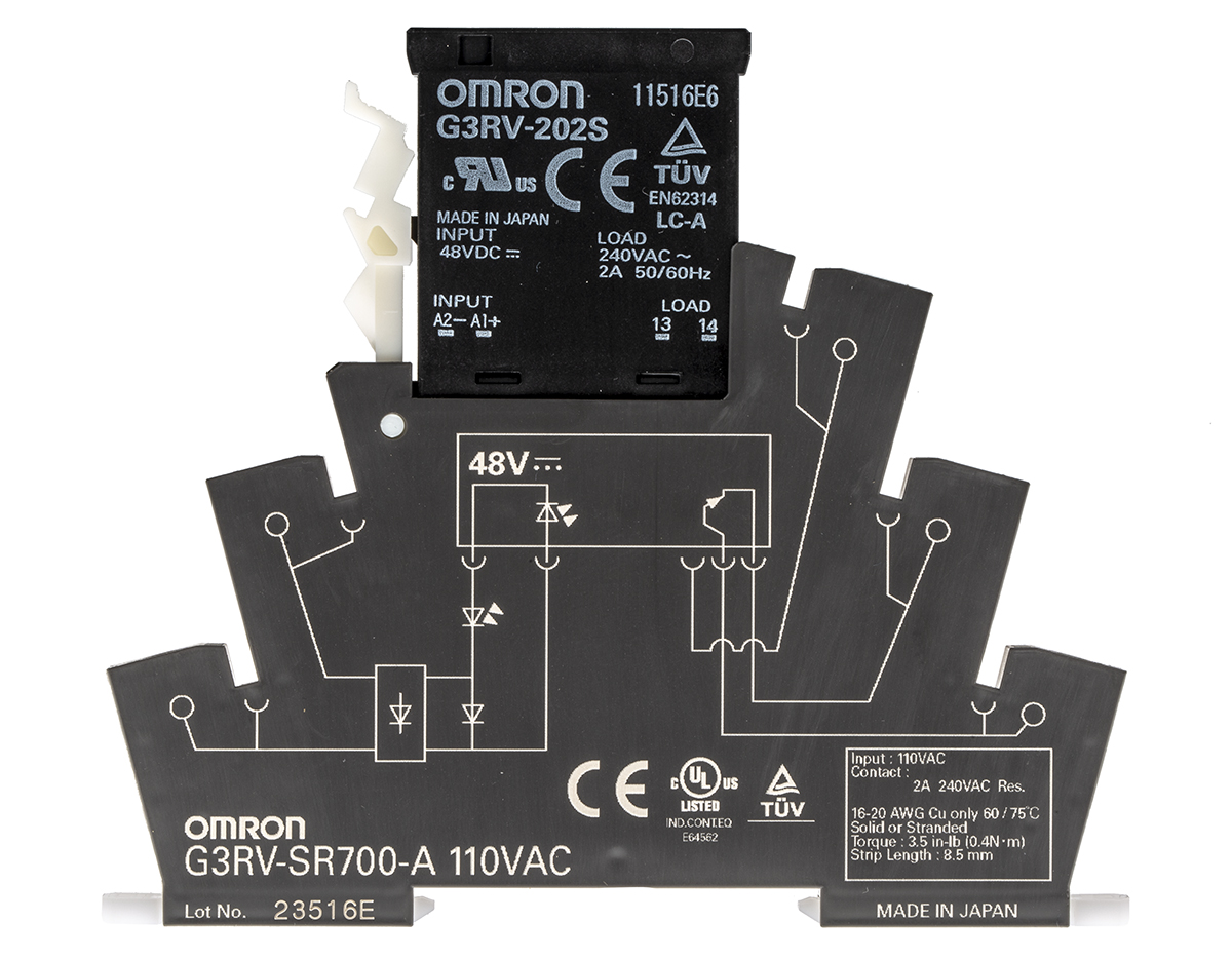 g3rv-sr700-a-ac110 Omron G3RV-SR Solid State Interface Relay 18V dc, 30 V dc DIN Rail Screw