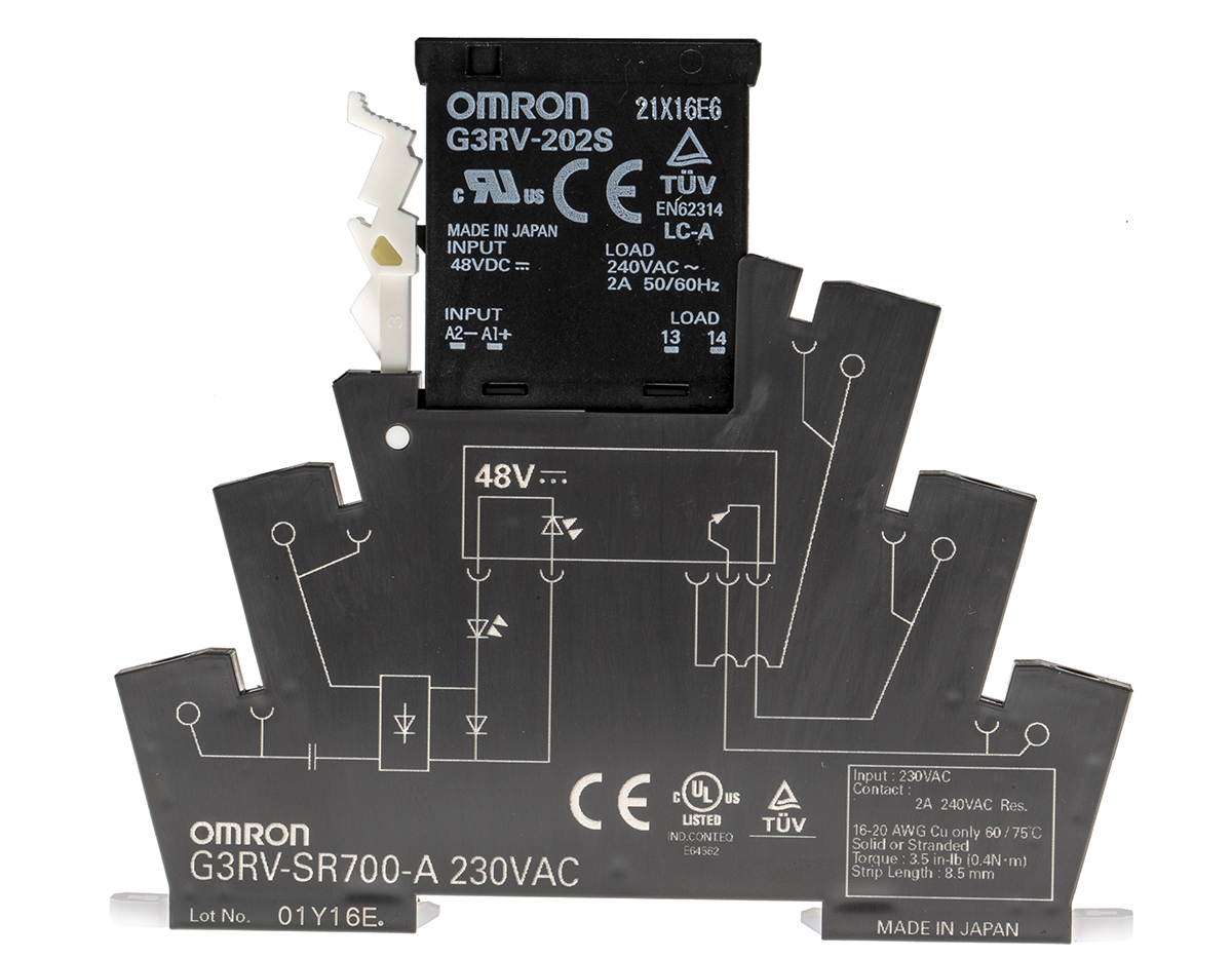 g3rv-sr700-a-ac230 Omron G3RV-SR Solid State Interface Relay 18V dc, 30 V dc DIN Rail Screw