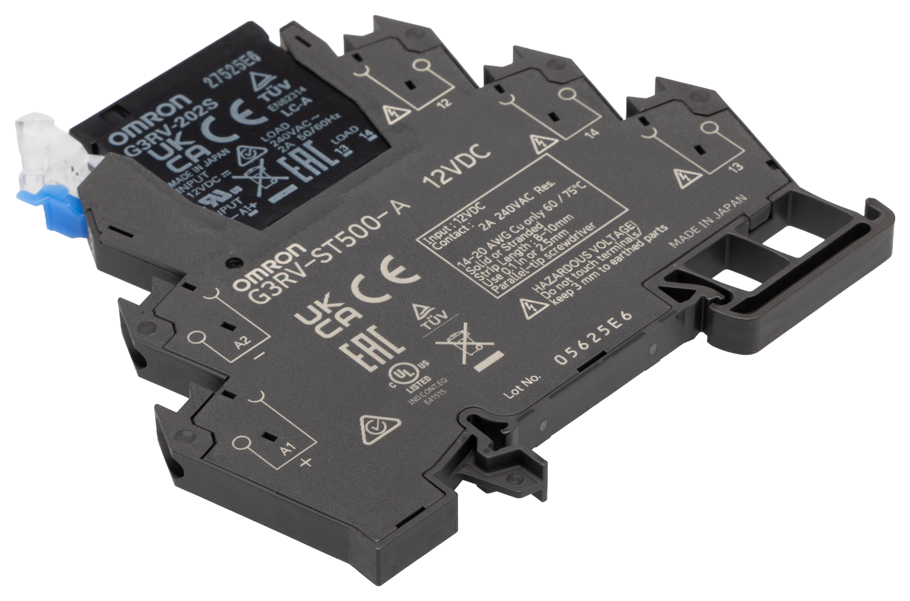 g3rv-st500-a-12vdc Omron G3RV-ST Solid State Interface Relay 264 V, Control:12V dc DIN Rail Push-in