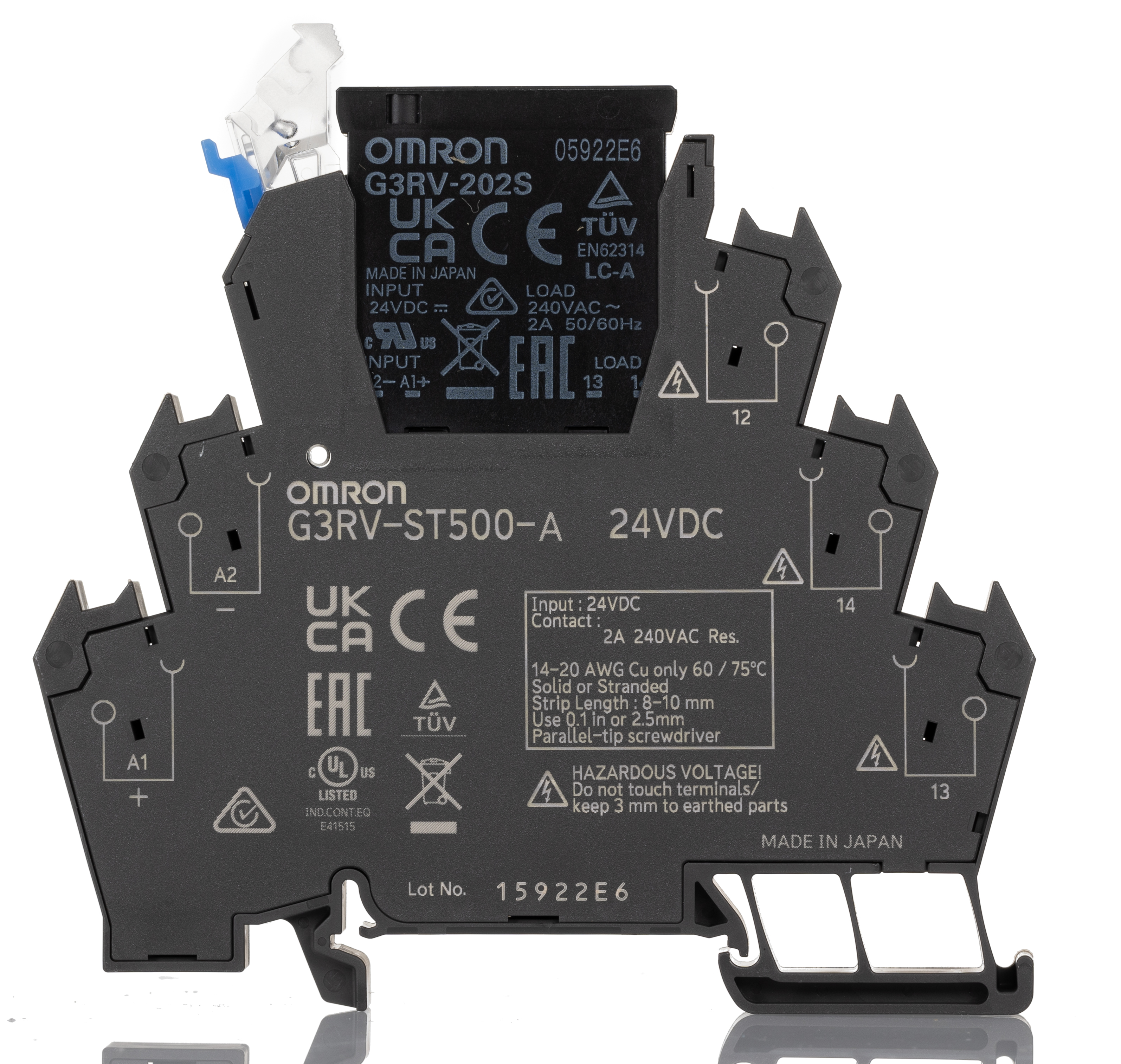 g3rv-st500-a-24vdc Omron G3RV-ST Solid State Interface Relay, Control:24V dc DIN Rail Push-in
