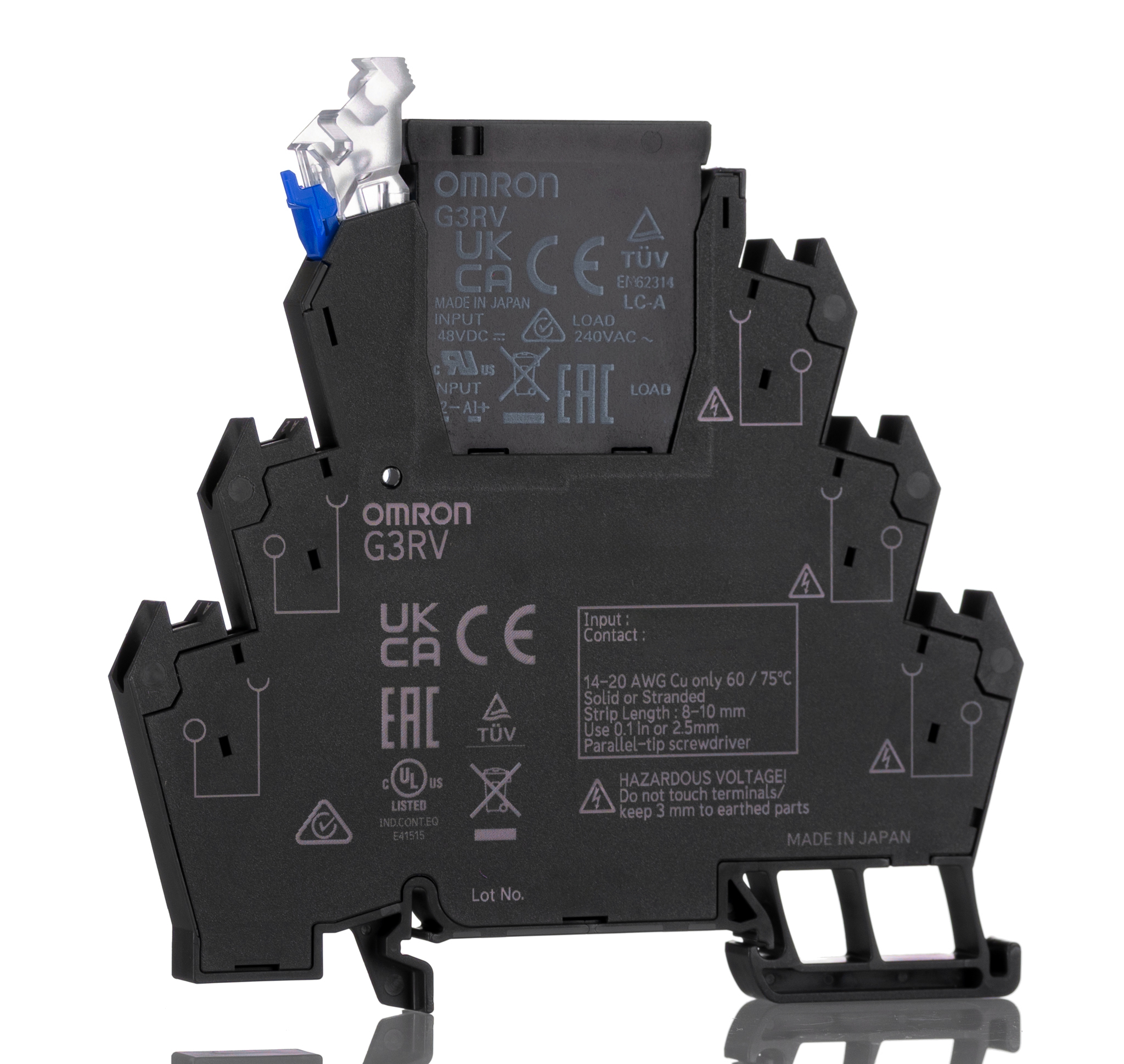 Omron G3RV-ST Solid State Interface Relay, Control:24V dc DIN Rail Push-in