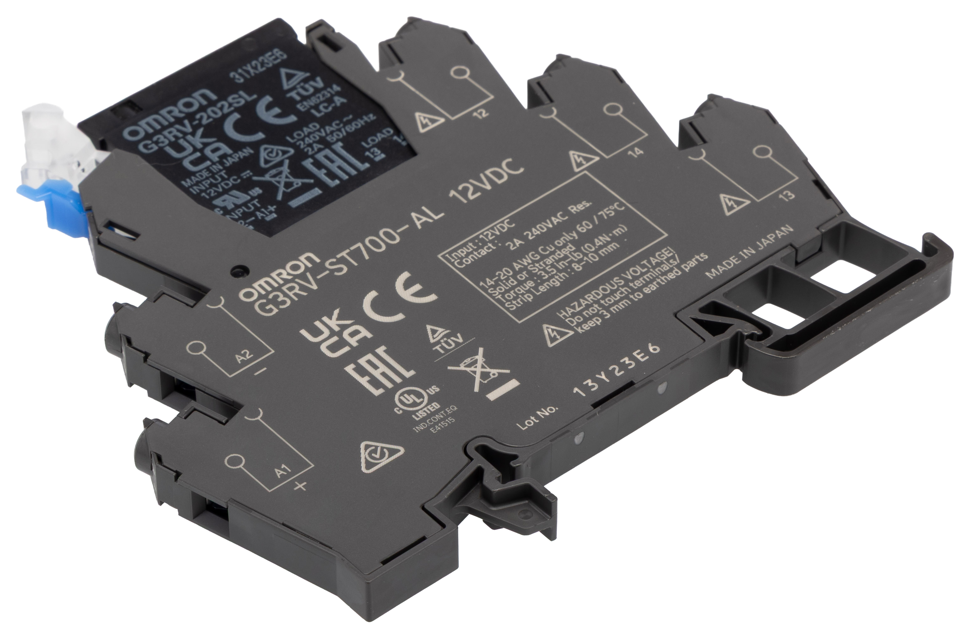 g3rv-st700-al-12vdc Omron G3RV-ST Solid State Interface Relay 264 V, Control:12V dc DIN Rail Screw