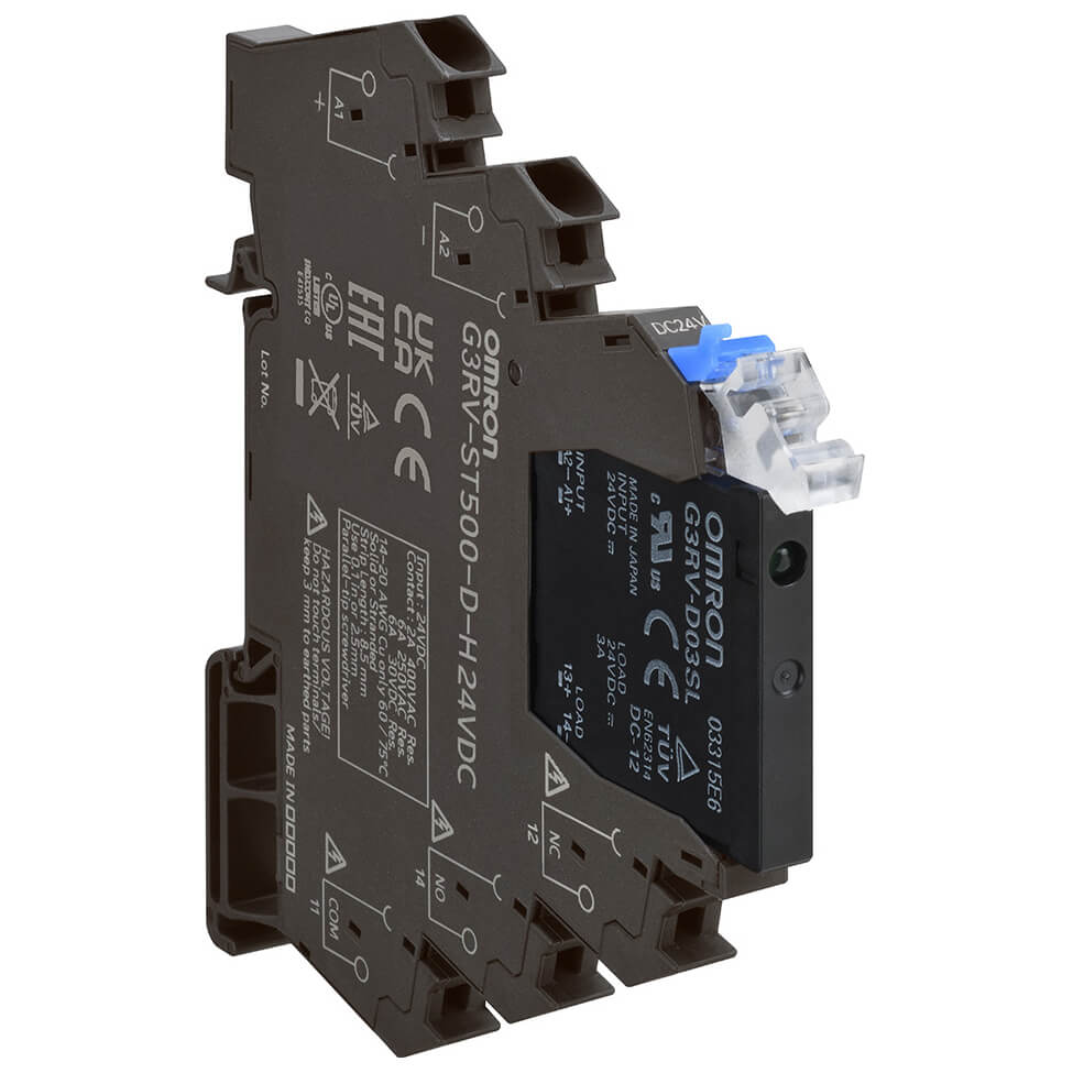 Omron G3RV-ST Solid State Interface Relay, Control:24V dc DIN Rail Screw