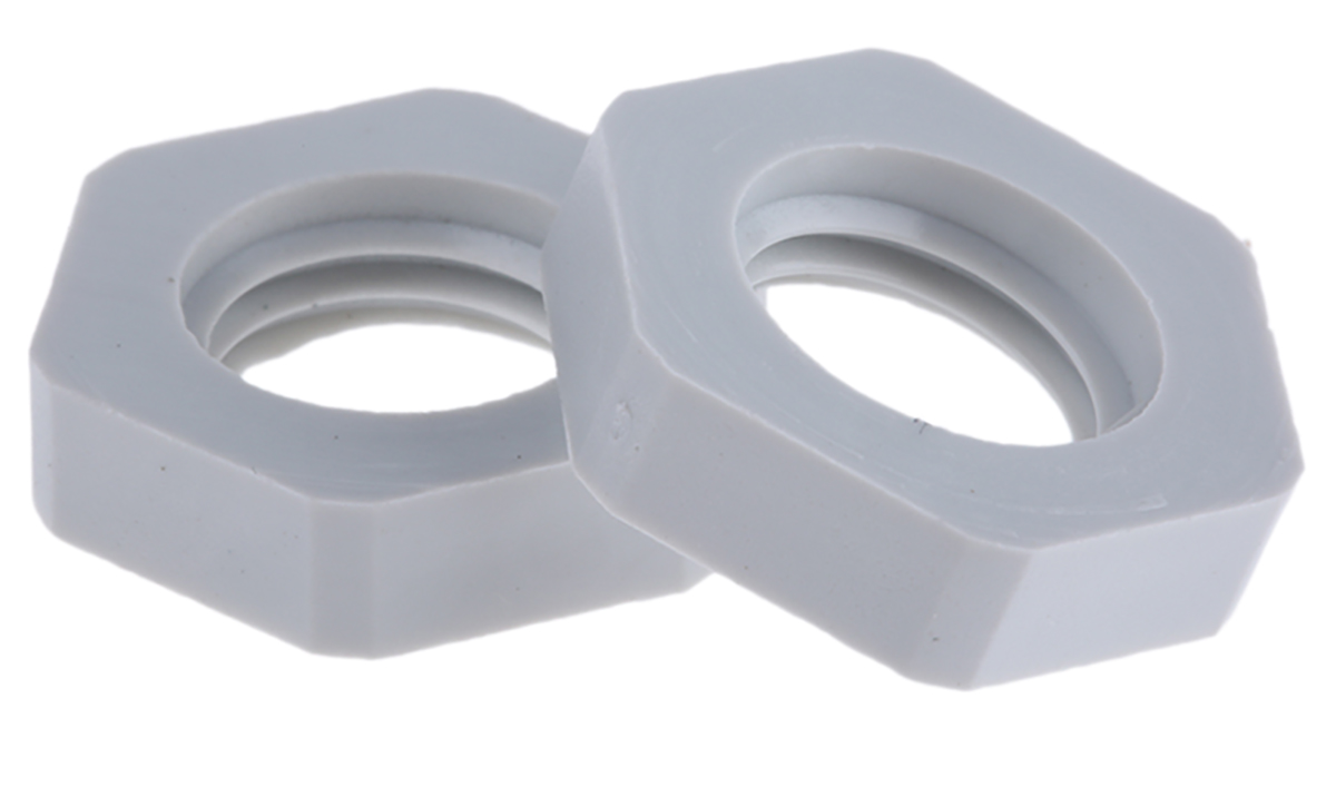 SIB Grey Fibreglass Reinforced Polyamide Cable Gland Locknut, M12 Thread