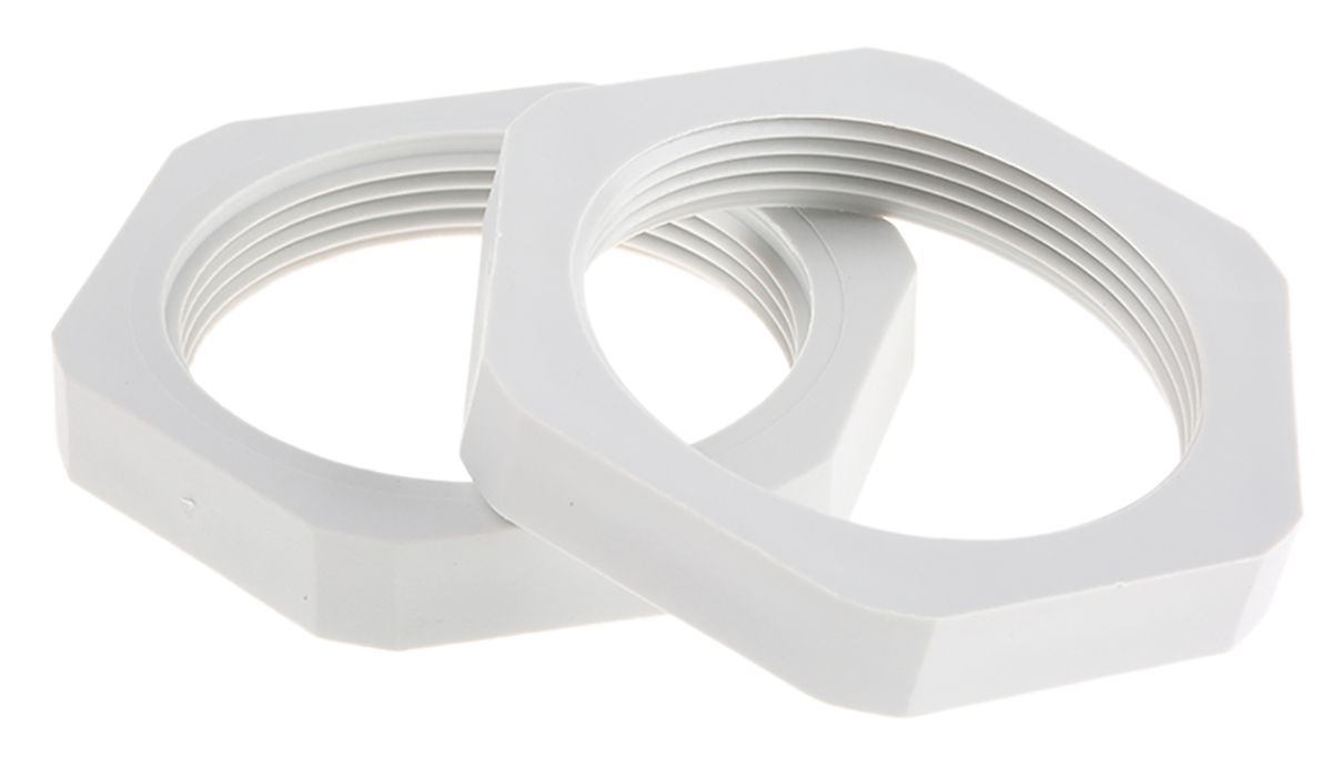 SIB Grey Fibreglass Reinforced Polyamide Cable Gland Locknut, M40 Thread