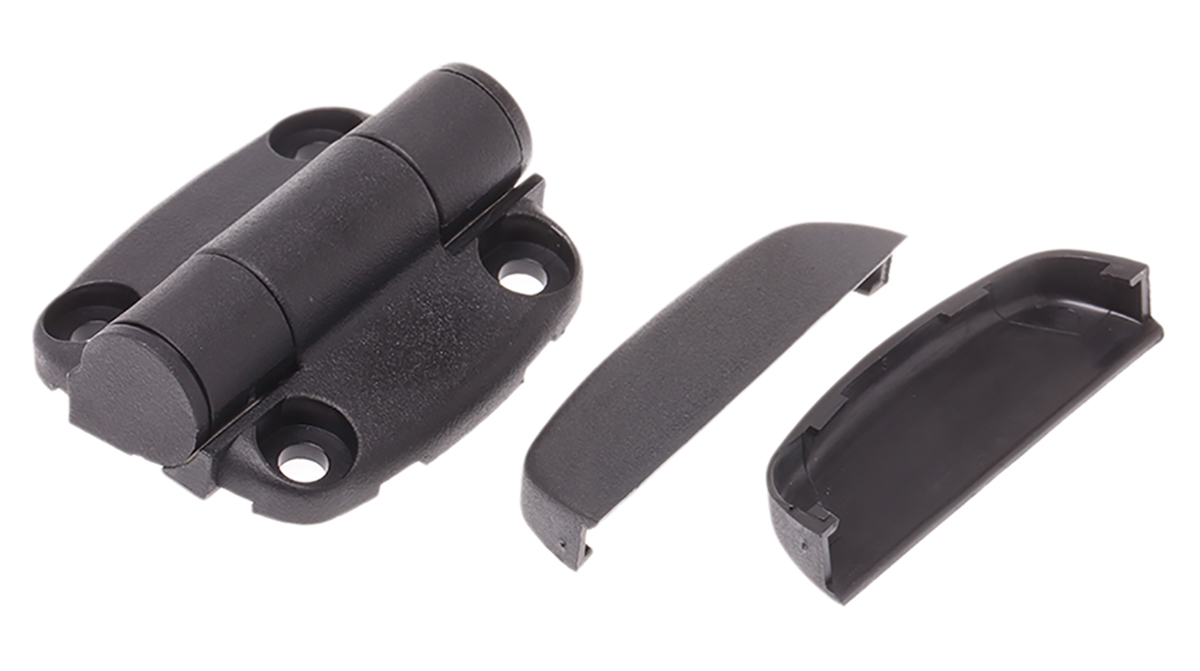 Southco Black Nylon with a Fixed Pin, Screw Fixing, 49 mm x 44 mm x 7 mm