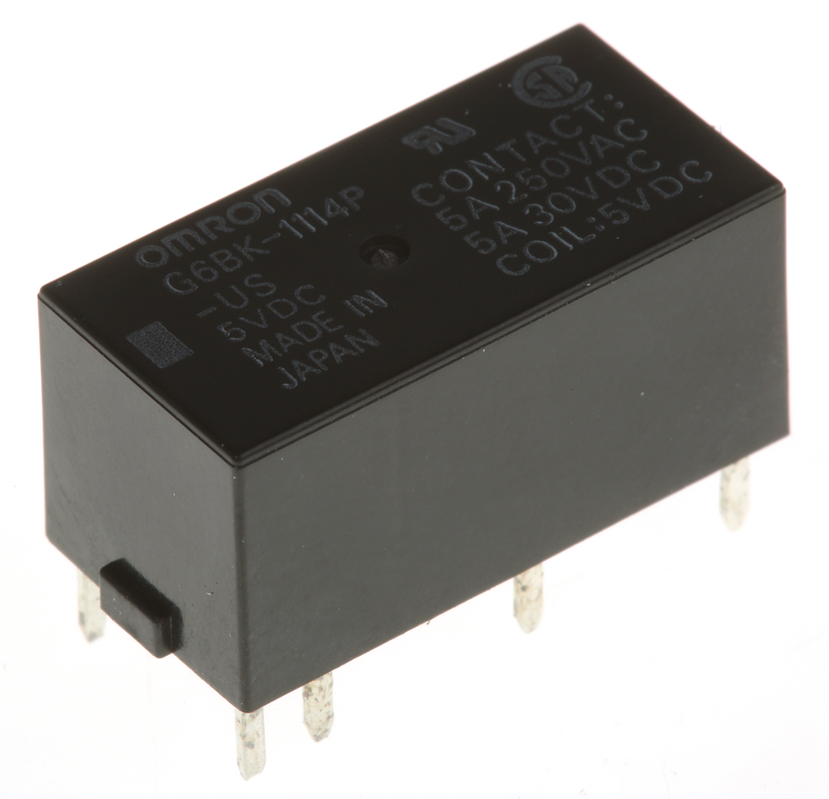 Omron PCB Power Relay, 5V dc Coil, 5A Switching Current, SPST