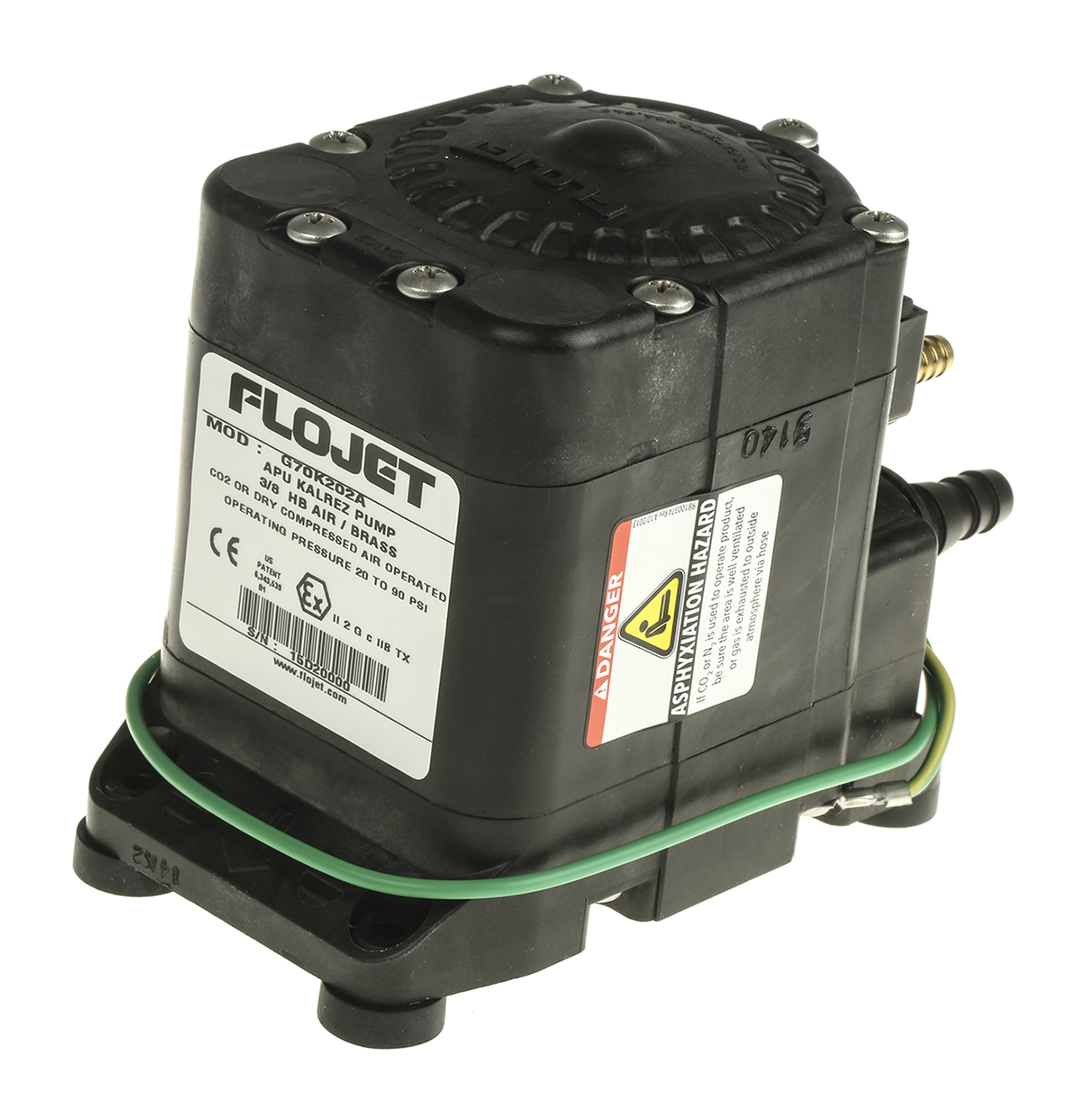 Xylem Flojet Diaphragm Air Positive Displacement Pump, 18.9L/min, 100 psi