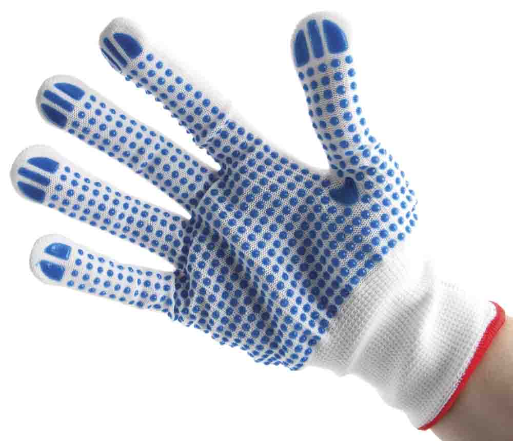 Reldeen G781 White Polyester, Polyvinyl Chloride Glove