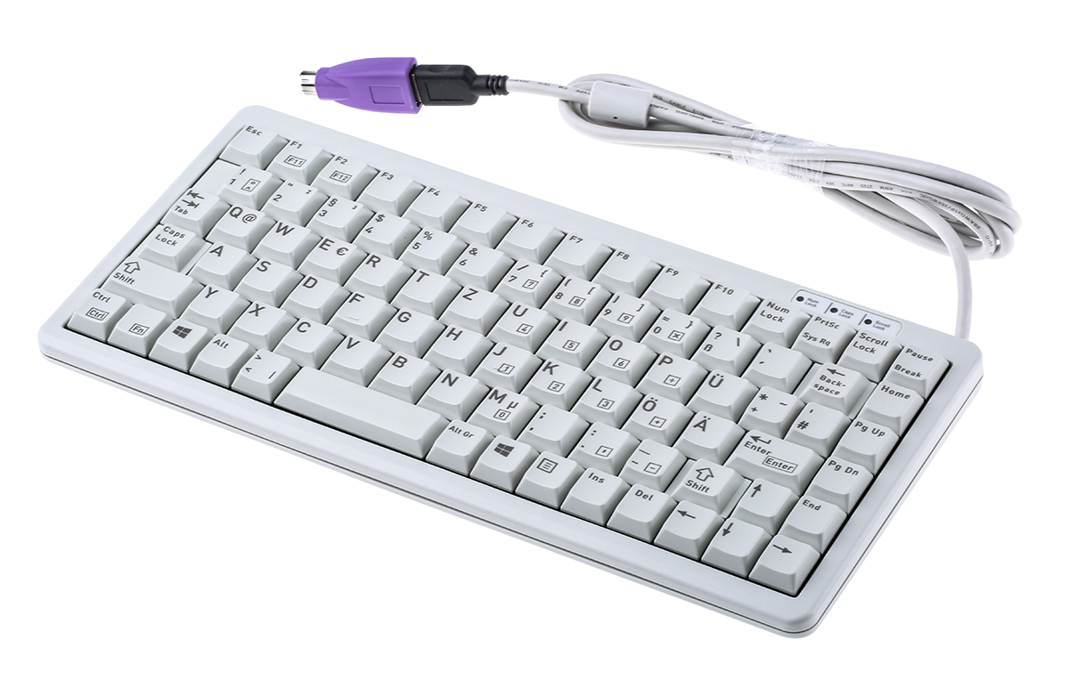Cherry Wired USB, PS2 Compact Keyboard, QWERTY, Grey