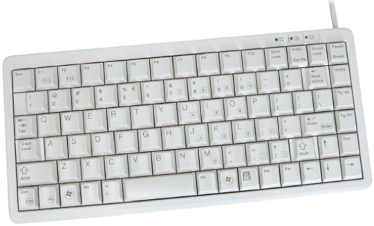 Cherry Wired PS2, USB Compact Keyboard, QWERTY (US), Grey