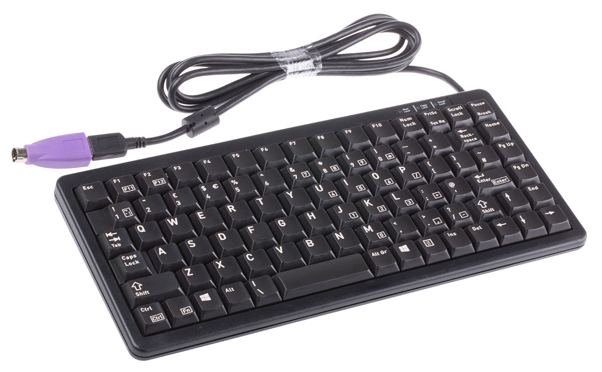 g84-4100lcmgb-2 Cherry Wired PS2, USB Compact Keyboard, QWERTY (UK), Black