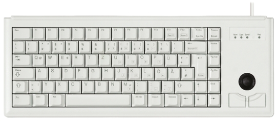 Cherry Wired PS2 Compact Trackball Keyboard, QWERTY (US), Grey