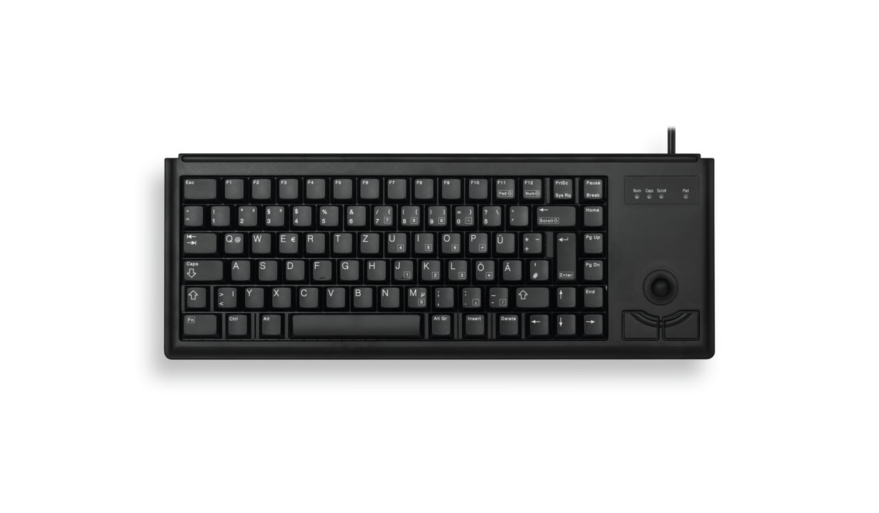 Cherry G84 Wired USB Compact Trackball Keyboard, QWERTY (Italy), Black