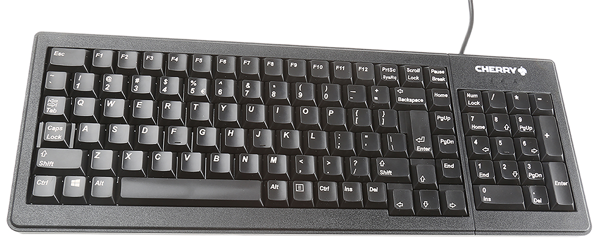 Cherry Wired USB, PS2 Compact Keyboard, QWERTY (US), Black