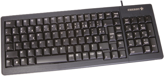 Cherry Wired USB, PS2 Compact Keyboard, AZERTY, Black