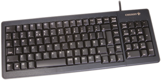 Cherry Wired USB, PS2 Compact Keyboard, QWERTY (UK), Black
