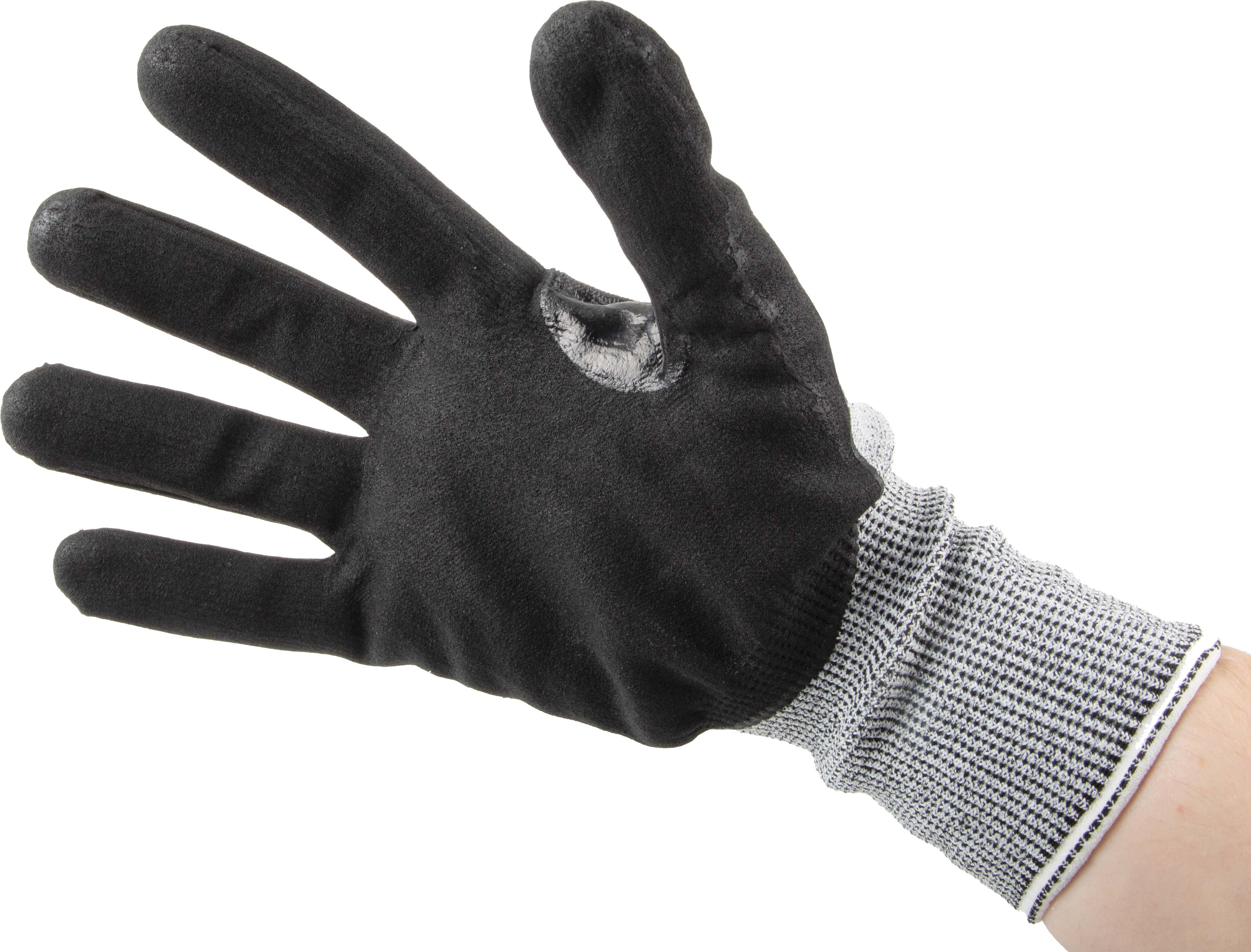 Pro Fit Black, Grey Nitrile Glove, Size 9, Nitrile Foam Coating