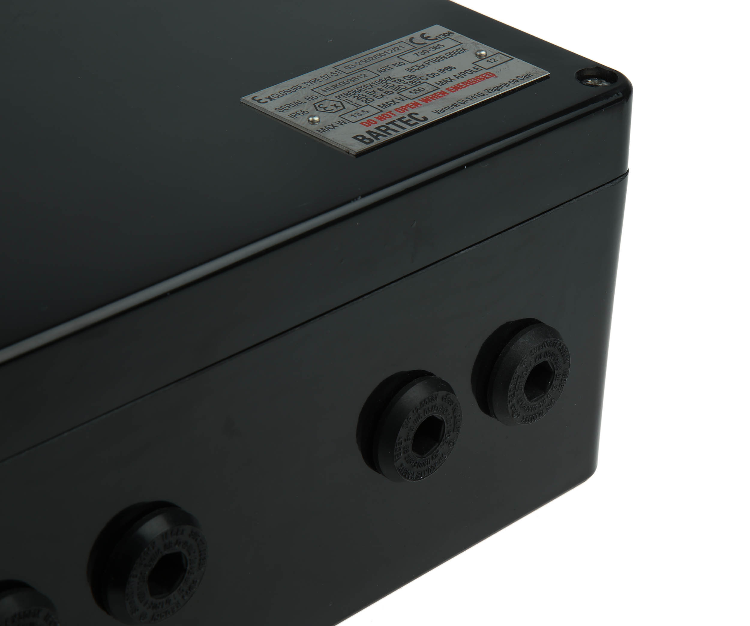 gb-255-730385 Bartec GB Series Black Polyester Junction Box, IP66, 20 Terminals, ATEX, 255 mm, 250mm 120 mm