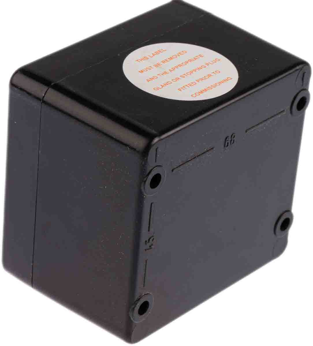 gb80 Bartec GB Series Black Polyester Junction Box, IP66, 6 Terminals, ATEX, 80 mm, 75mm 55 mm