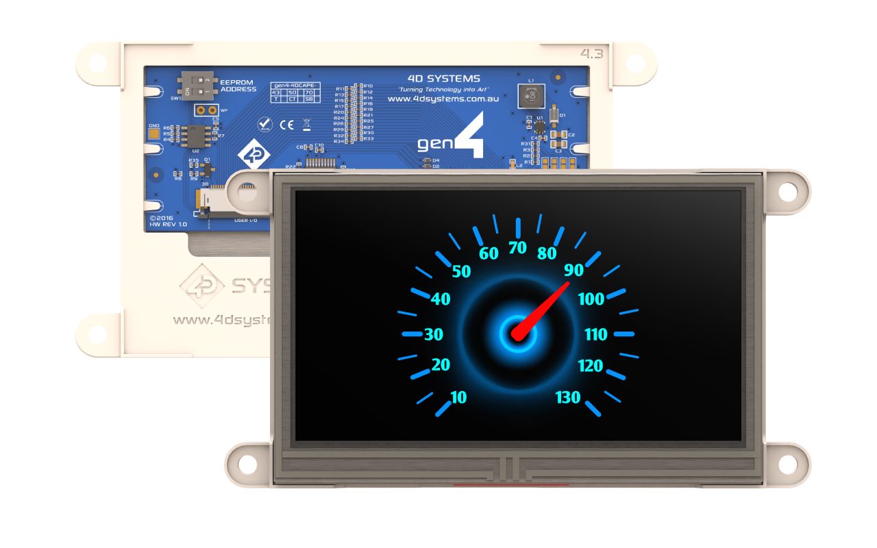 4D Systems gen4-4DCAPE-43T LCD Colour Display Touch Screen, 4.3 in, 480 x 272 pixel