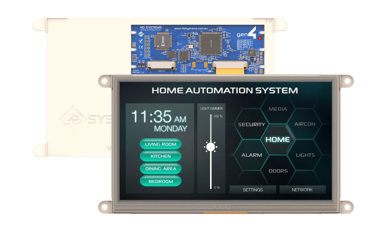 4D Systems gen4-4DPi-70T LCD Colour Display Touch Screen, 7 in, 480 x 800 pixel