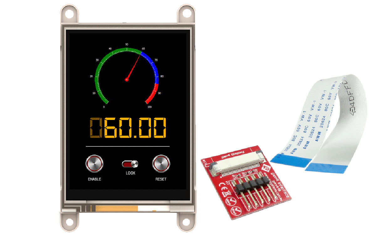 4D Systems gen4-uLCD-32DT LCD Colour Display Touch Screen, 81.28 mm, 240 x 320 pixel