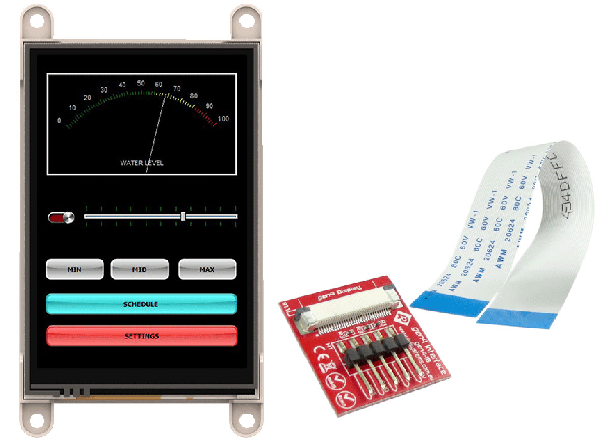 4D Systems gen4-uLCD-35DCT-CLB LCD Colour Display Touch Screen, 88.9 mm, 320 x 480 pixel
