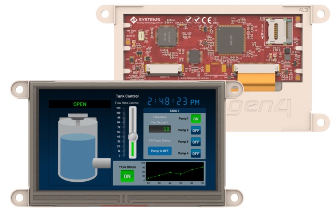4D Systems gen4-uLCD-43DT-SB LCD Colour Display Touch Screen, 4.3 in, 480 x 272 pixel