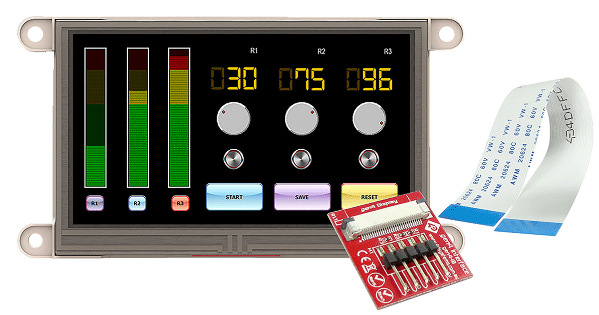 4D Systems gen4-uLCD-43DT LCD Colour Display Touch Screen, 4.3 in, 480 x 272 pixel