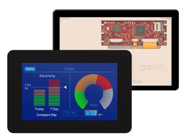 4D Systems gen4-uLCD-70DCT-CLB-SB LCD Colour Display Touch Screen, 7 in, 800 x 480 pixel