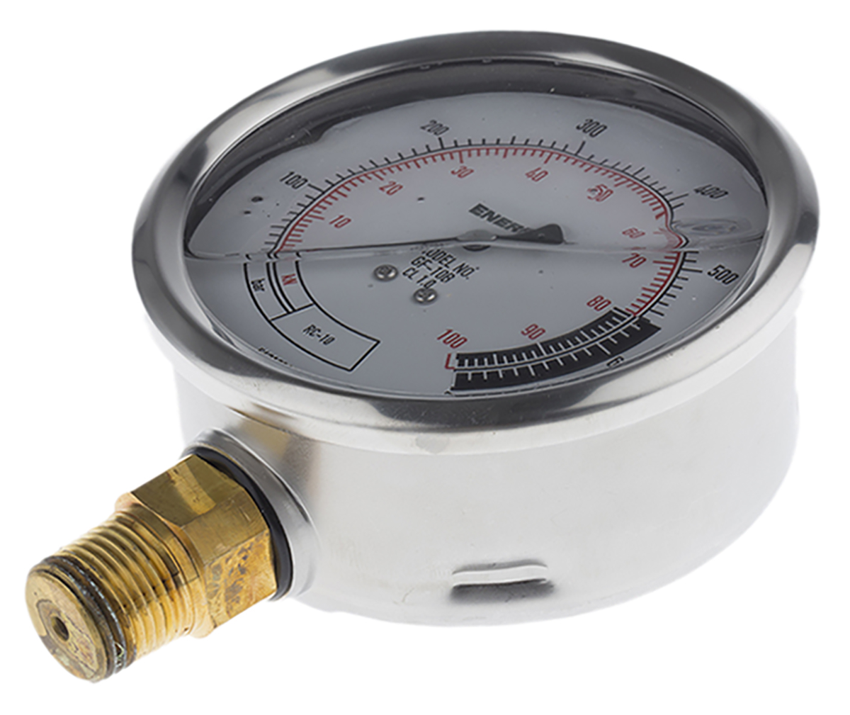 Enerpac 1/2 in NPTF Pressure Gauge, 100 mm, 700 bar