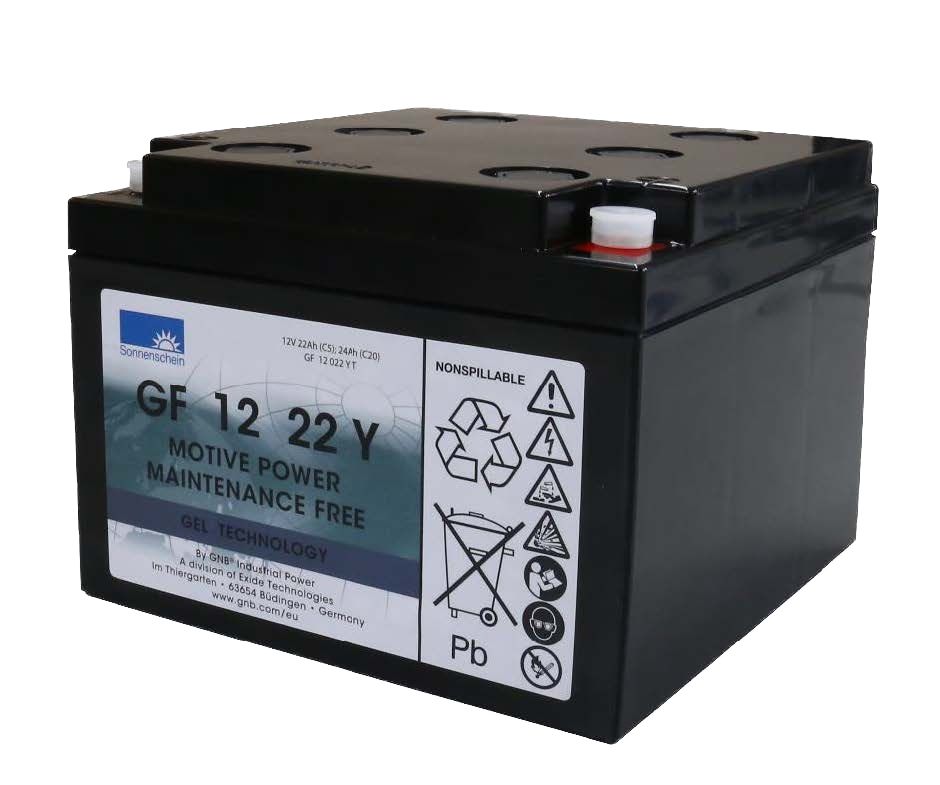 Sonnenschein 12 V, Bolt Sealed Lead Acid Battery, 22 Ah, 125mm x 166 mm