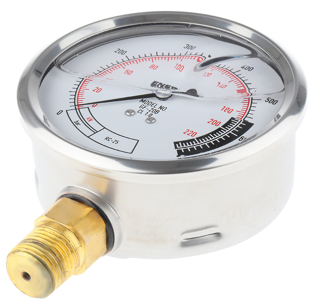 gf20b Enerpac 1/2 in NPTF Pressure Gauge, 100 mm, 700 bar