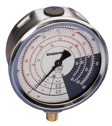 Enerpac 1/2 in NPTF Pressure Gauge, 100 mm, 700 bar