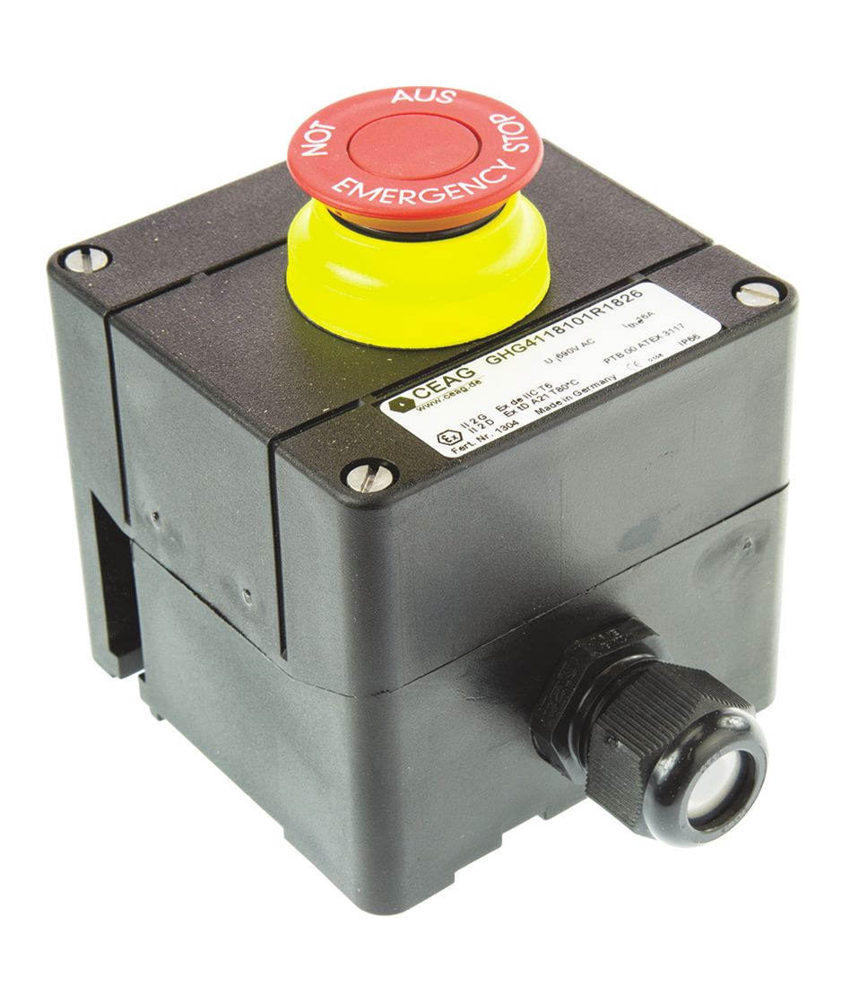 Eaton GHG411 Series Pull Release Emergency Stop Push Button, Surface Mount, SPDT, IP66