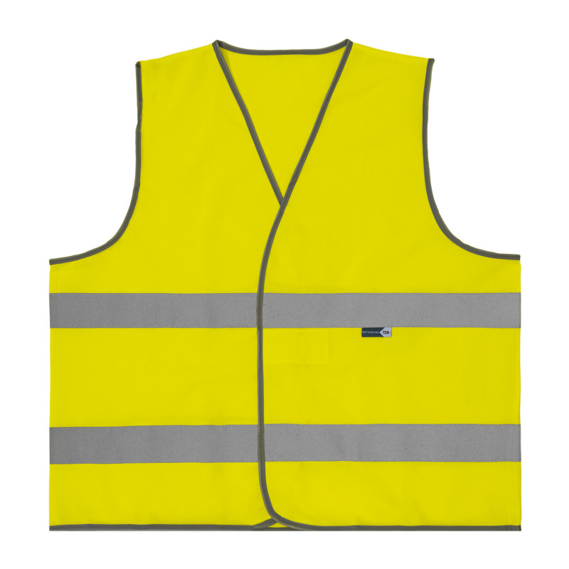 T2S Fluorescent Yellow Safety Vest 100% Polyester Knitted Mesh, M