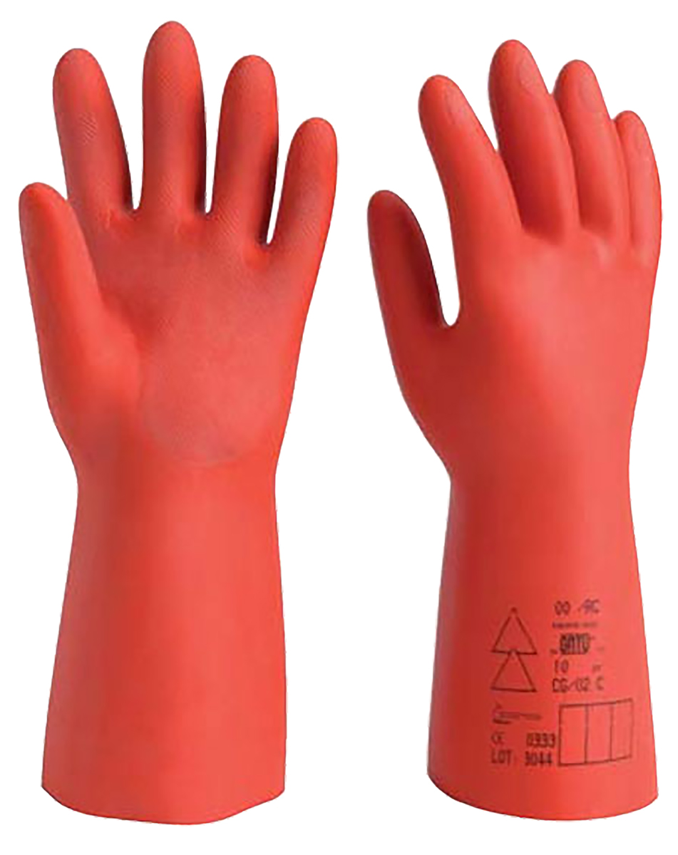 Penta GICN Orange Latex Electrical Insulating Gloves, Size 8