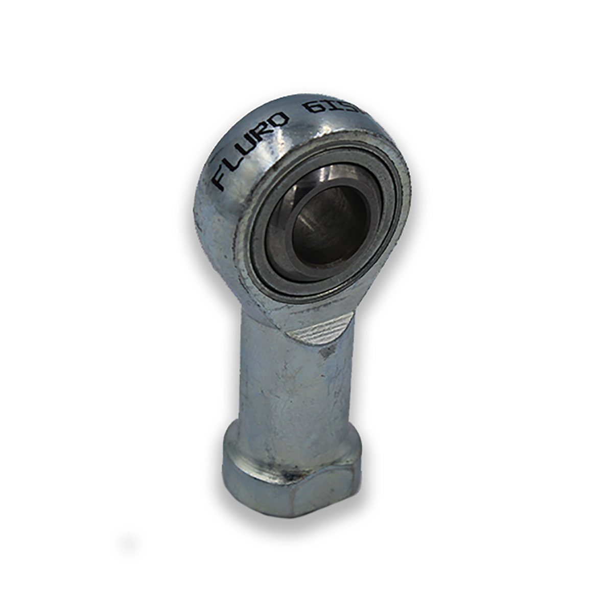Fluro M6 x 1 Female Galvanised Steel Rod End, 6 mm Bore Metric