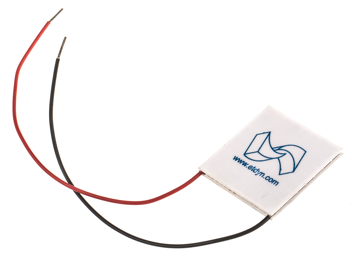 European Thermodynamics Peltier Module,  6.99 W, 1.09 A, 5.05V, 40 mm x 40mm x 3.8 mm