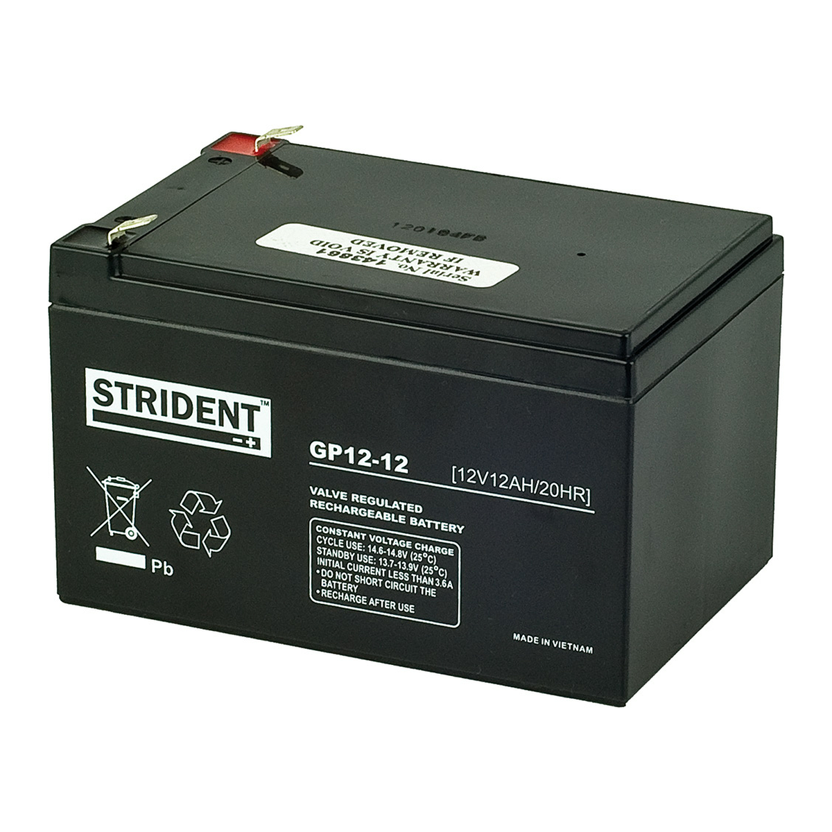 Strident 12 V Battery, 12 Ah, 98mm x 95 mm