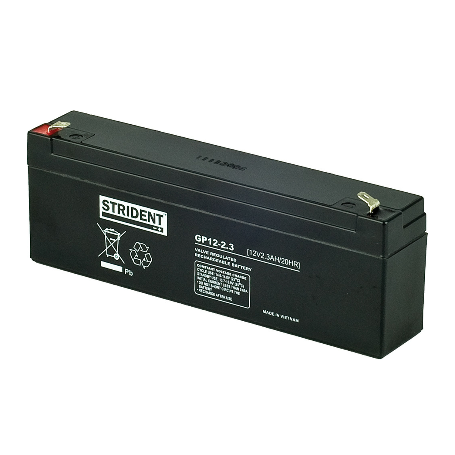 Strident 12 V Battery, 2.3 Ah, 35mm x 61 mm