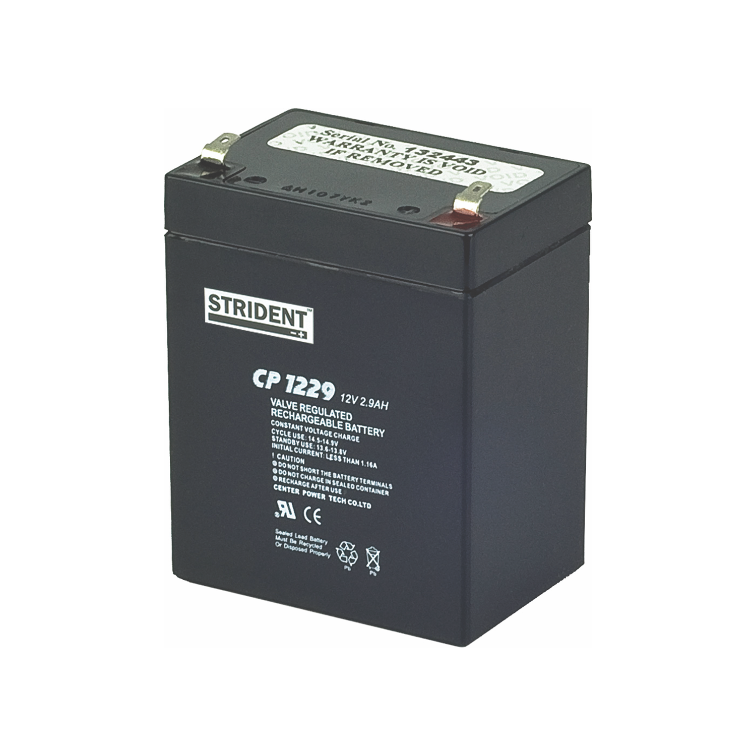 Strident 12 V Battery, 2.9 Ah, 55.5mm x 98.5 mm